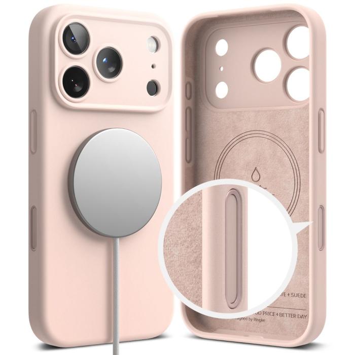 Bild 3, Ringke Ringke iPhone 17 Pro Skal MagSafe Silikon Pink Sand - Teknikhallen.se