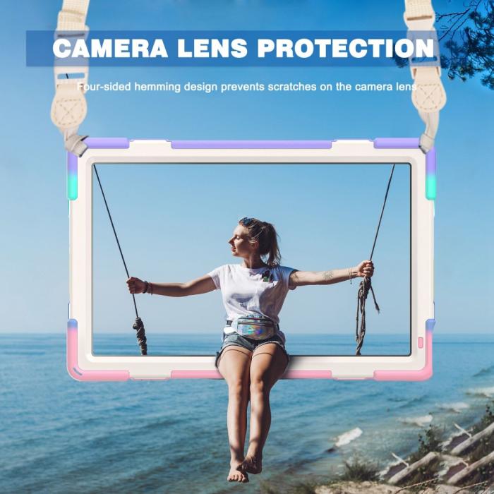 Bild 4,  Lenovo Tab P11 Pro Gen 2 Skal 360 Rotation Shockproof Med Rem Rainbow - Teknikhallen.se