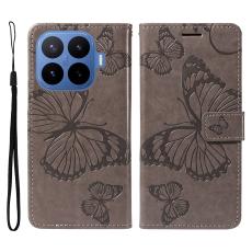  Xiaomi 17T Fodral L&auml;der Fj&auml;rilar Gr&aring; - Teknikhallen.se