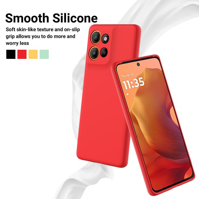 Bild 3,  Motorola Moto G56 5G Skal Liquid Silikon Röd - Teknikhallen.se
