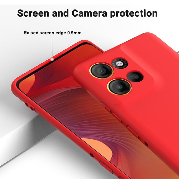 Bild 4,  Motorola Moto G56 5G Skal Liquid Silikon Röd - Teknikhallen.se