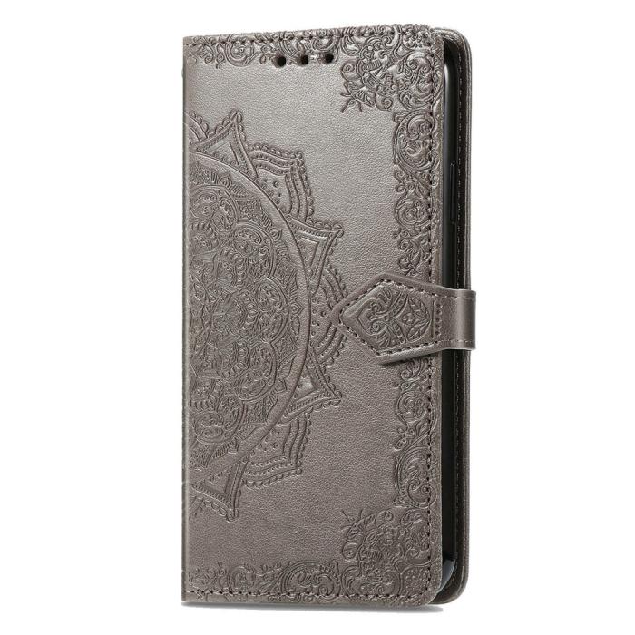 Bild 5,  Samsung Galaxy S23 Ultra Fodral Mandala Läder Grå - Teknikhallen.se