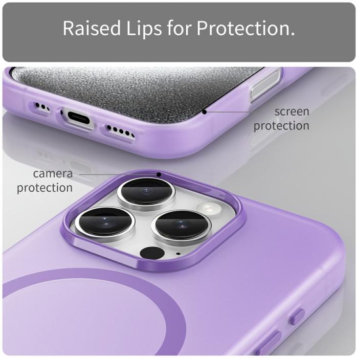 Bild 6,  iPhone 16 Pro Skal MagSafe Slim Matt Lila - Teknikhallen.se