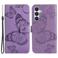  Samsung Galaxy S23 FE Fodral Tryckta Fj&auml;rilar Lila - Teknikhallen.se