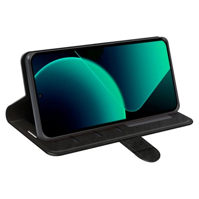 Bild 3,  Xiaomi 13T / 13T Pro Fodral Crazy Horse Läder Svart - Teknikhallen.se
