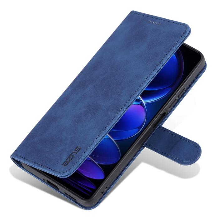 Bild 6, AZNS AZNS Xiaomi Redmi Note 12 Pro 5G Fodral Retro Läder Blå - Teknikhallen.se