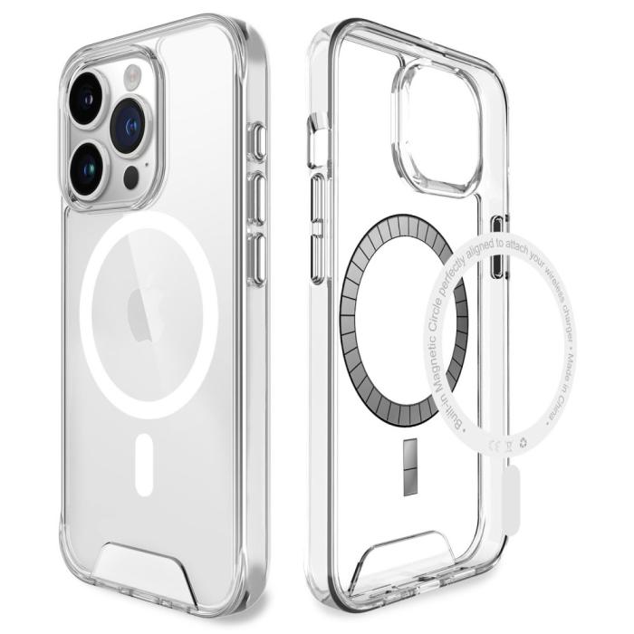 Bild 2,  iPhone 16 Pro Skal MagSafe Shockproof Transparent - Teknikhallen.se