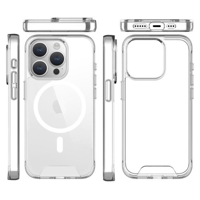 Bild 3,  iPhone 16 Pro Skal MagSafe Shockproof Transparent - Teknikhallen.se