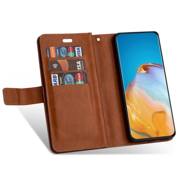 Bild 4,  Samsung Galaxy S23 Plus Fodral Multifunktionell Med Frontficka Brun - Teknikhallen.se