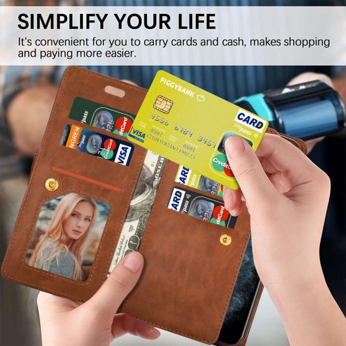 Bild 5,  Samsung Galaxy S23 Plus Fodral Multifunktionell Med Frontficka Brun - Teknikhallen.se