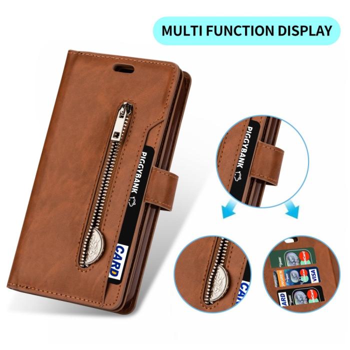 Bild 6,  Samsung Galaxy S23 Plus Fodral Multifunktionell Med Frontficka Brun - Teknikhallen.se