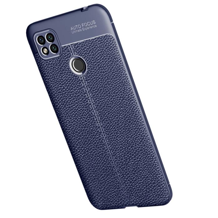 Bild 3,  Xiaomi Redmi 9C Skal Litchi Textur Blå - Teknikhallen.se