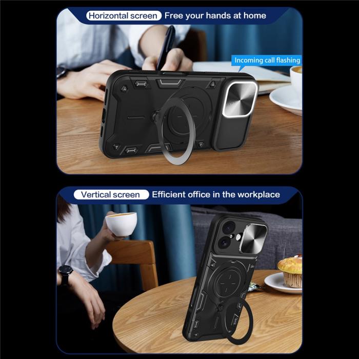 Bild 3,  iPhone 17 Skal CamShield Kickstand Hybrid Svart - Teknikhallen.se