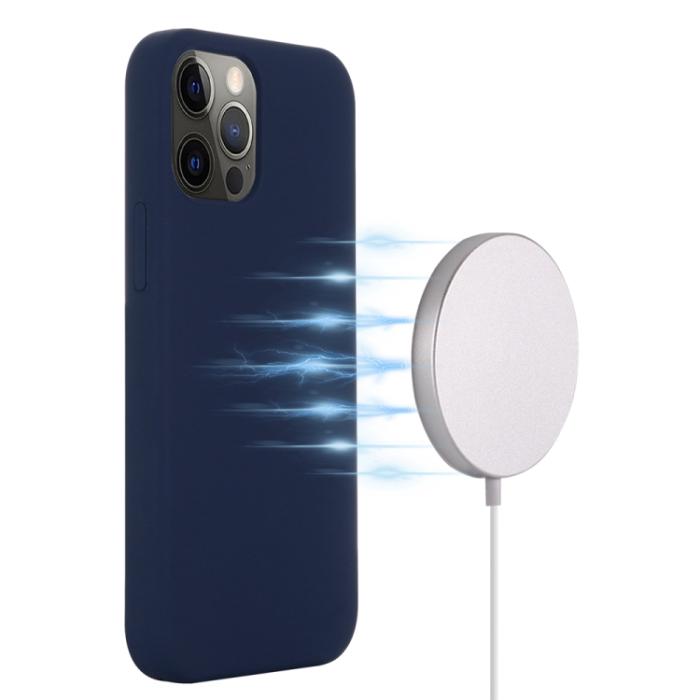 Bild 3,  iPhone 15 Pro Max Skal MagSafe Silikon Mörk Blå - Teknikhallen.se