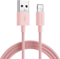 JOYROOM Joyroom 1m 2.4A Lightning Laddningskabel Rosa - Teknikhallen.se