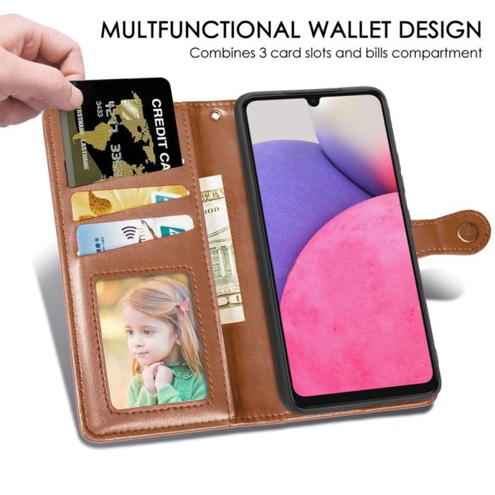 Bild 4,  Samsung Galaxy A23 5G Fodral PU Läder Brun - Teknikhallen.se