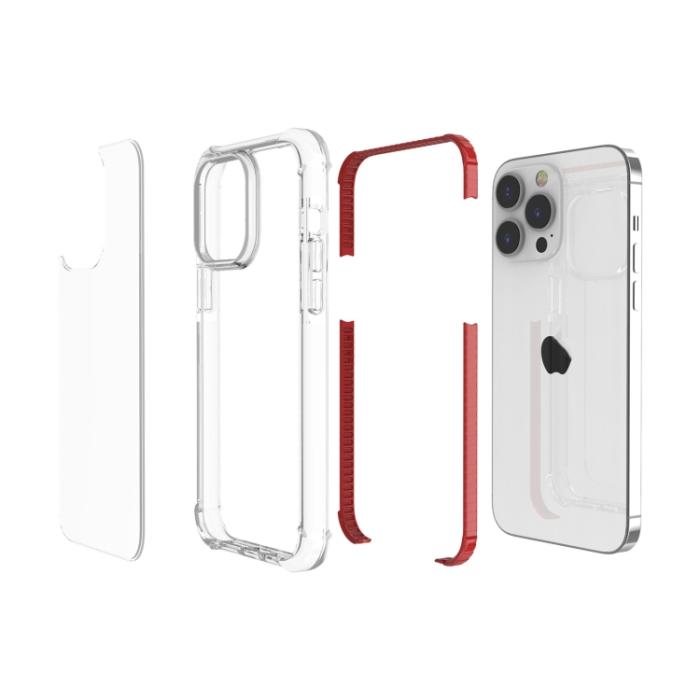 Bild 5,  iPhone 15 Pro Skal Shockproof Akryl/TPU Röd - Teknikhallen.se