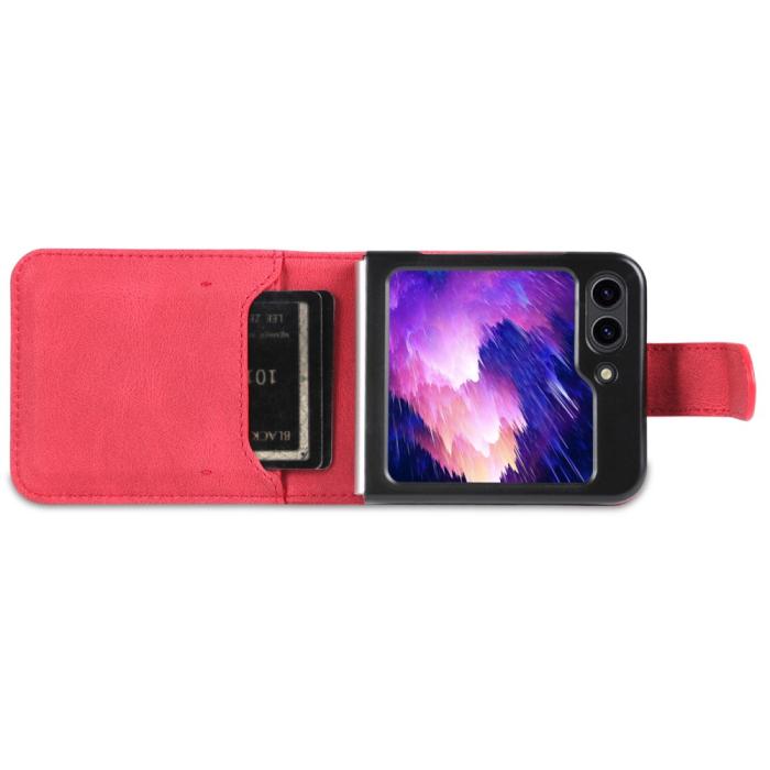 Bild 5, AZNS AZNS Galaxy Z Flip 5 Fodral PU-Läder Röd - Teknikhallen.se