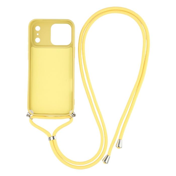 Bild 2,  iPhone 17 Pro Skal Med Mobilsnöre TPU Gul - Teknikhallen.se