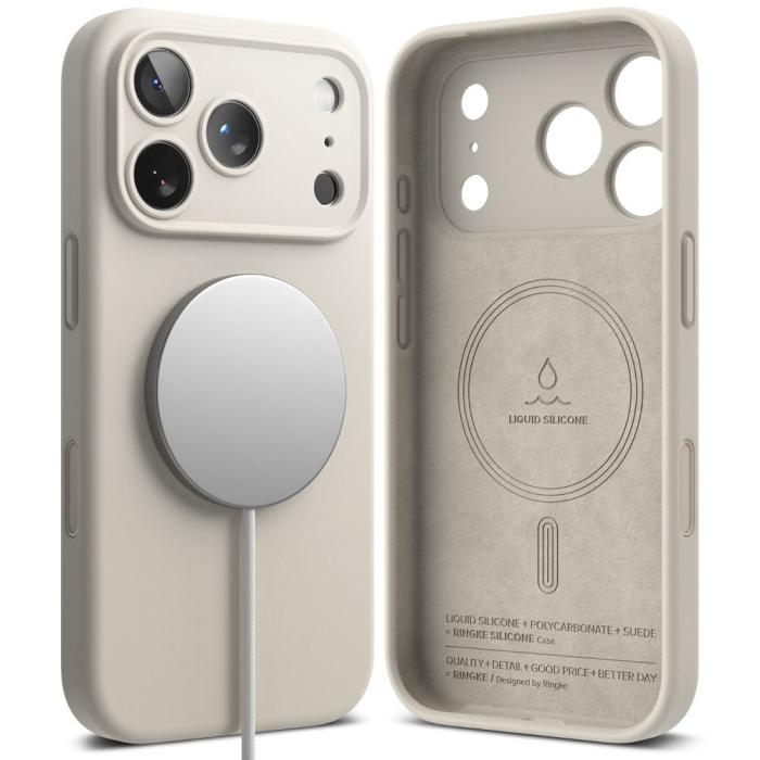 Bild 2, Ringke Ringke iPhone 17 Pro Skal MagSafe Silikon Stone - Teknikhallen.se