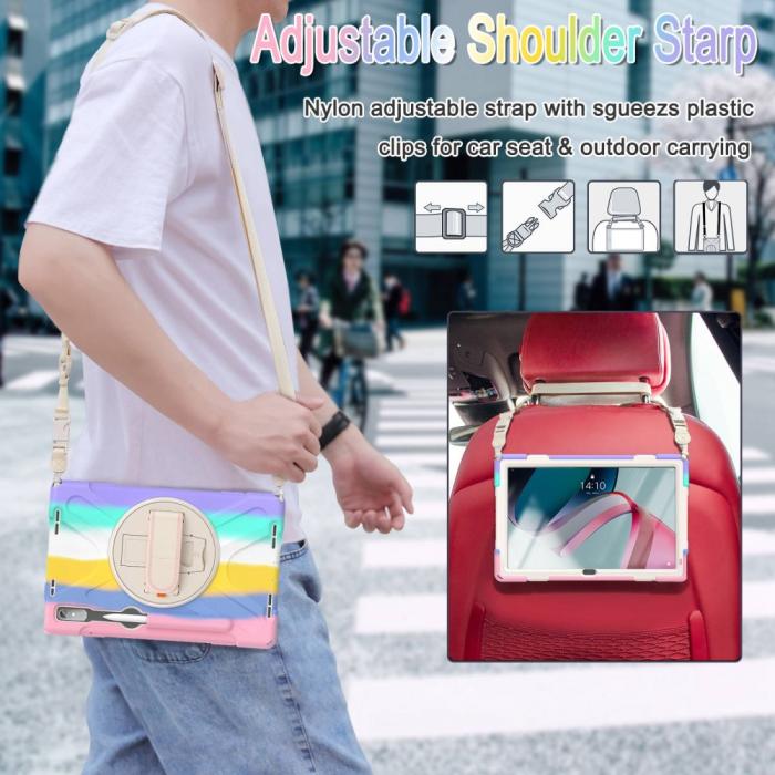 Bild 6,  Lenovo Tab P11 Pro Gen 2 Skal 360 Rotation Shockproof Med Rem Rainbow - Teknikhallen.se