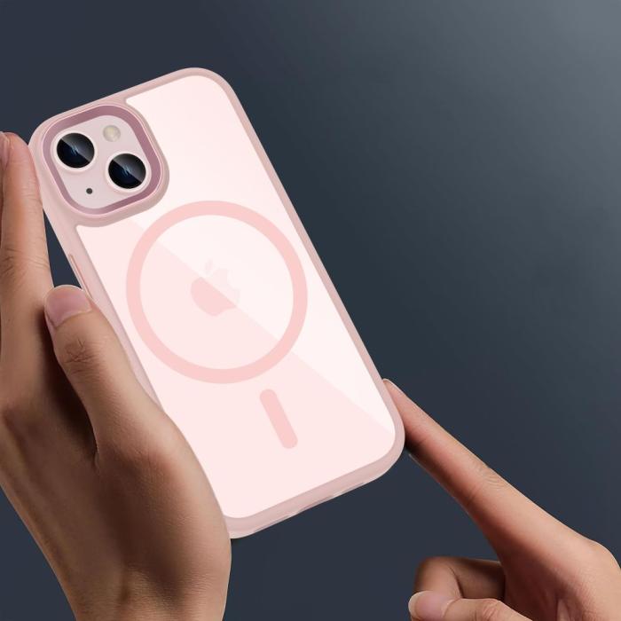 Bild 2, Tech-Protect Tech-Protect iPhone 15 Skal MagSafe MagMat Rosa/Transparent - Teknikhallen.se