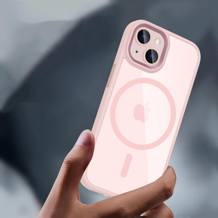 Bild 3, Tech-Protect Tech-Protect iPhone 15 Skal MagSafe MagMat Rosa/Transparent - Teknikhallen.se