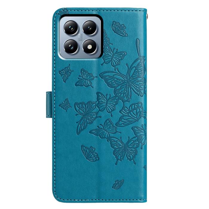 Bild 6,  Xiaomi 15T Pro Fodral Med Fjäril Tryck Blå - Teknikhallen.se