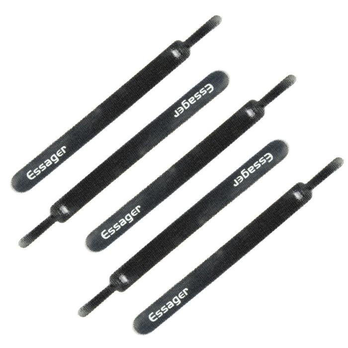 Bild 2, ESSAGER ESSAGER 10-PACK Kabelorganiserare Svart - Teknikhallen.se