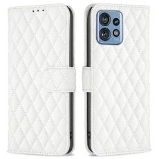  Motorola Edge 40 Pro 5G Fodral Diamond L&auml;der Vit - Teknikhallen.se
