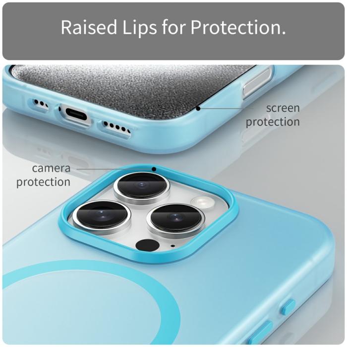 Bild 6,  iPhone 16 Pro Skal MagSafe Slim Matt Blå - Teknikhallen.se