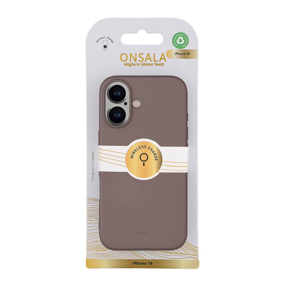 Onsala Onsala iPhone 16 Mobilskal Med Silikonkänsla Chocolate - Teknikhallen.se