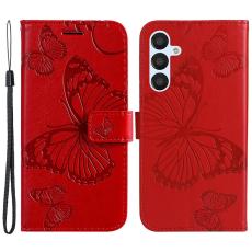  Samsung Galaxy S23 FE Fodral Tryckta Fj&auml;rilar R&ouml;d - Teknikhallen.se