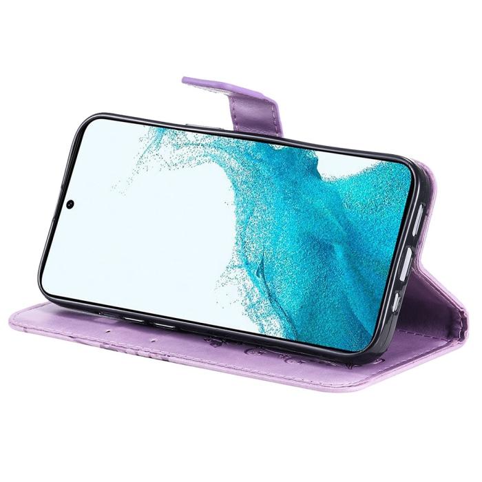 Bild 4,  Samsung Galaxy S23 FE Fodral Tryckta Fjärilar Lila - Teknikhallen.se