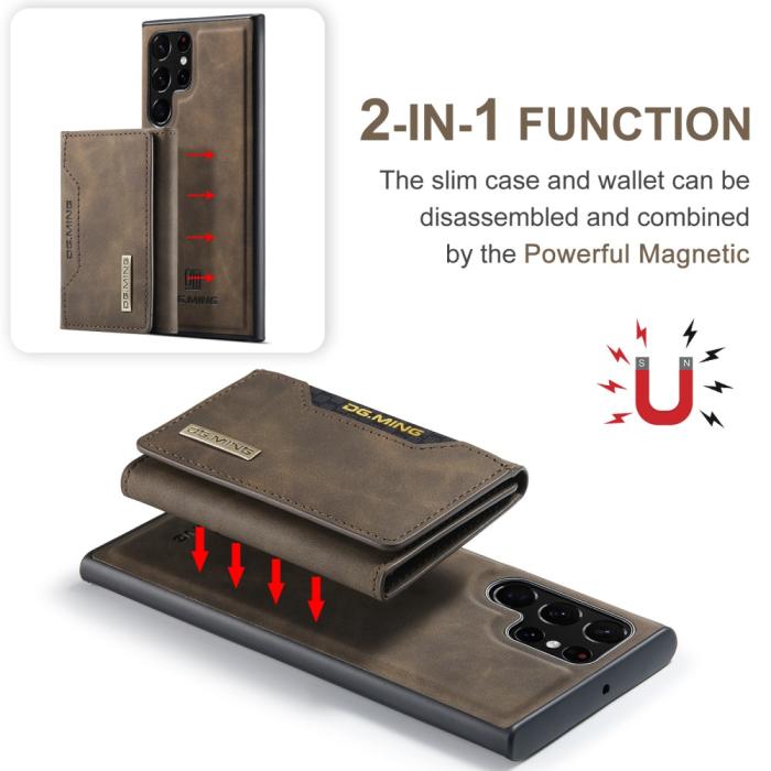 Bild 6, DG.MING DG.MING Galaxy S25 Ultra Skal Med Magnetisk Plånbok Brun - Teknikhallen.se