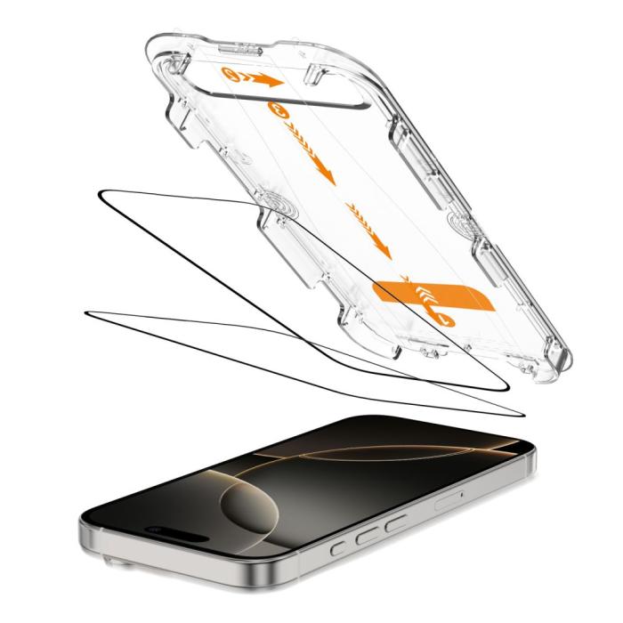 Bild 2, Tech-Protect Tech-Protect iPhone 16 Pro 2-PACK Skärmskydd QuickSet+ Härdat Glas - Teknikhallen.se
