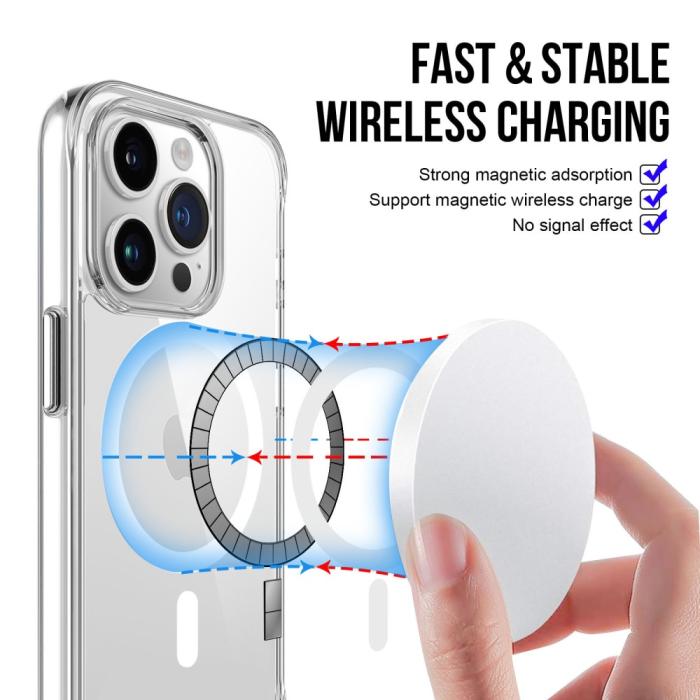 Bild 5,  iPhone 16 Pro Skal MagSafe Shockproof Transparent - Teknikhallen.se