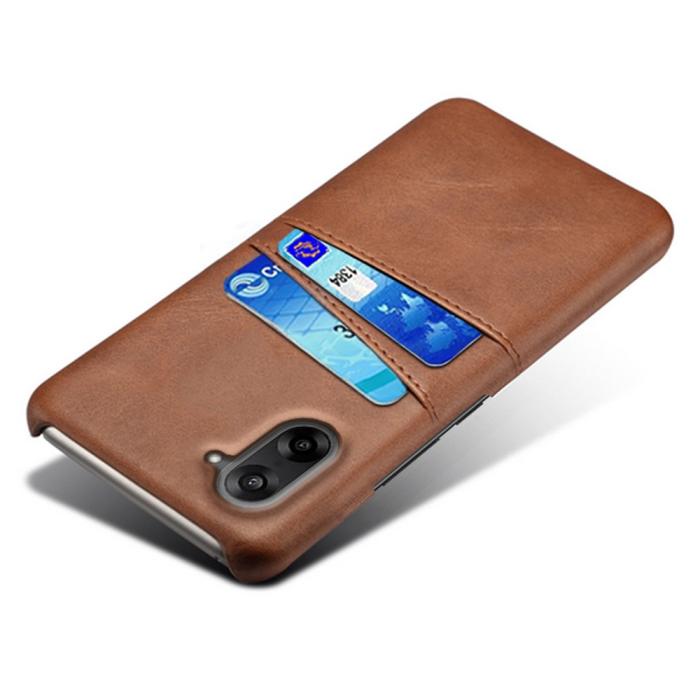 Bild 4,  OnePlus Nord CE5 Läderbelagt Skal Med Kortfack Brun - Teknikhallen.se