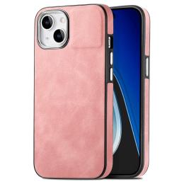  iPhone 15 Plus Skal Läderbelagt Skin Touch Rosa - Teknikhallen.se