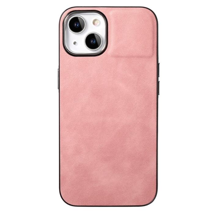 Bild 3,  iPhone 15 Plus Skal Läderbelagt Skin Touch Rosa - Teknikhallen.se