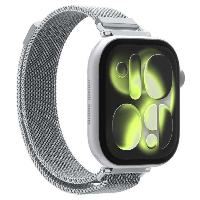 Bild 2, Spigen Spigen Apple Watch 38/40/41/42 mm Armband Milanese Silver - Teknikhallen.se