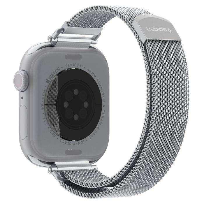Bild 3, Spigen Spigen Apple Watch 38/40/41/42 mm Armband Milanese Silver - Teknikhallen.se