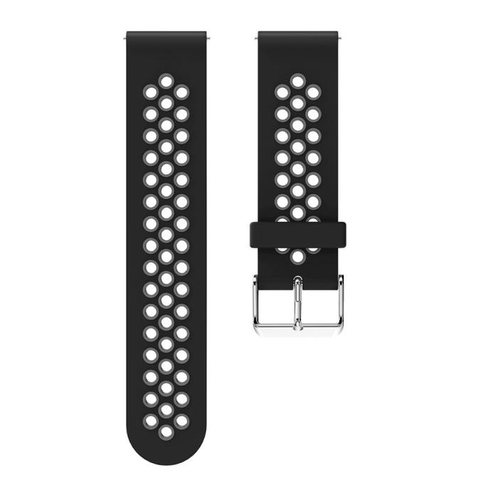 Bild 3,  Tvåfärgat Silikon Armband - Svart/Grå (22mm) - Teknikhallen.se