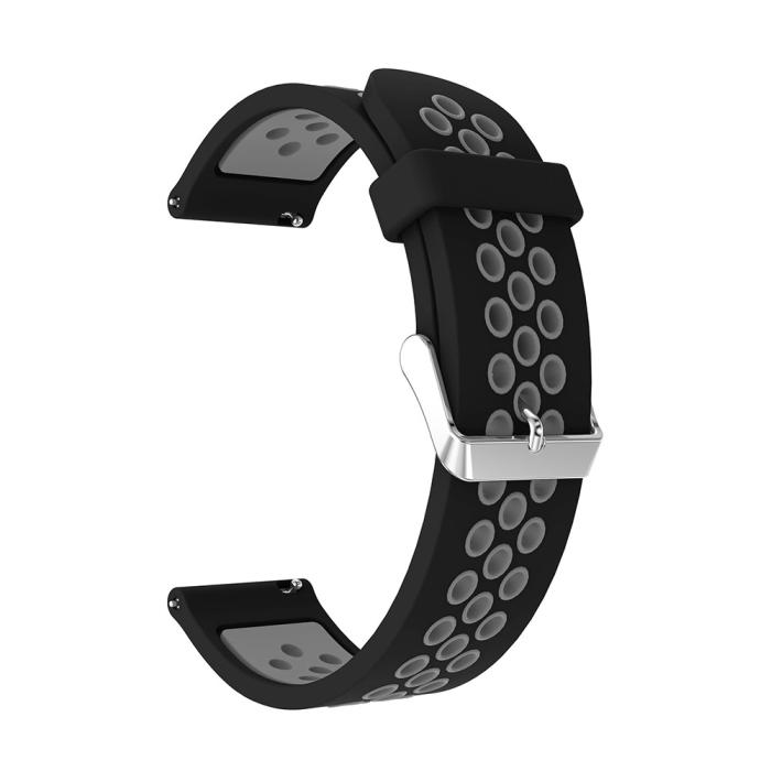 Bild 4,  Tvåfärgat Silikon Armband - Svart/Grå (22mm) - Teknikhallen.se
