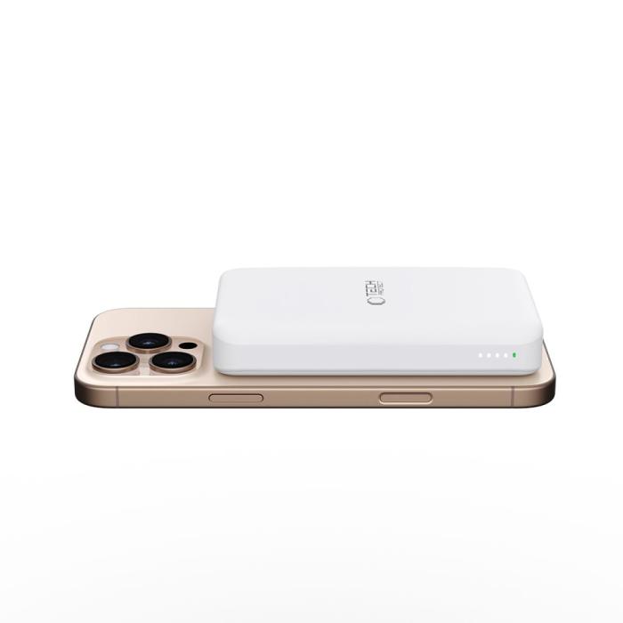 Bild 4, Tech-Protect Tech-Protect 10000 mAh Qi2 MagSafe Powerbank LifeMag Vit - Teknikhallen.se