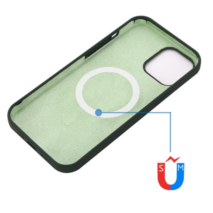 Bild 4,  iPhone 15 Pro Max Skal MagSafe Silikon Mörk Grön - Teknikhallen.se