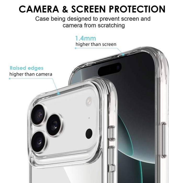 Bild 4,  iPhone 17 Pro Max Skal Hybrid Transparent - Teknikhallen.se