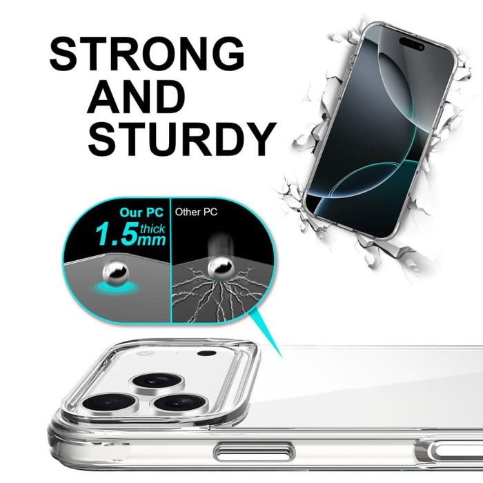 Bild 6,  iPhone 17 Pro Max Skal Hybrid Transparent - Teknikhallen.se