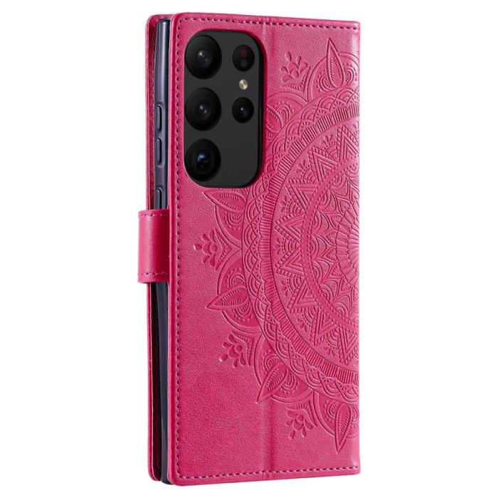Bild 5,  Samsung Galaxy S23 Ultra Fodral Mandala Läder Rosa - Teknikhallen.se