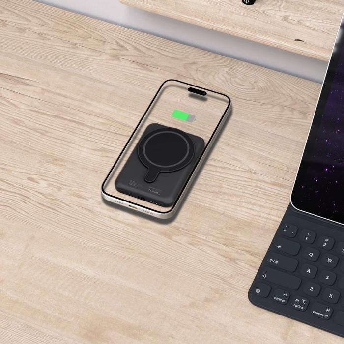 Bild 6, Tech-Protect Tech-Protect 5000 mAh MagSafe Powerbank LifeMag Svart - Teknikhallen.se